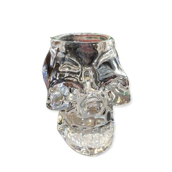 Diamond Star Corp “Crystal Skull” Votive Candle Holder Heavy Glass 4” Kensurfs - Picture 3 of 3